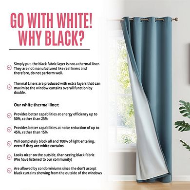 HLC.me Dakota 100% Blackout Grommet Curtain Panels - Set of 2