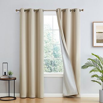 HLC.me Dakota 100% Blackout Grommet Curtain Panels - Set of 2