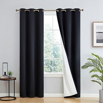 HLC.me Dakota 100% Blackout Grommet Curtain Panels - Set of 2