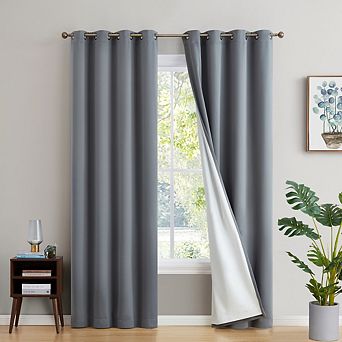 HLC.me Dakota 100% Blackout Grommet Curtain Panels - Set of 2