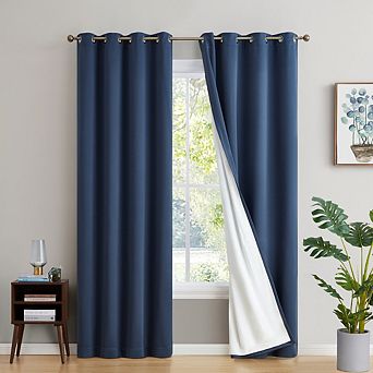 HLC.me Dakota 100% Blackout Grommet Curtain Panels - Set of 2
