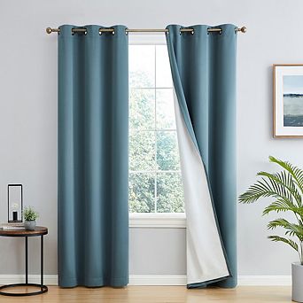 HLC.me Dakota 100% Blackout Grommet Curtain Panels - Set of 2