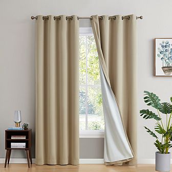 HLC.me Dakota 100% Blackout Grommet Curtain Panels - Set of 2