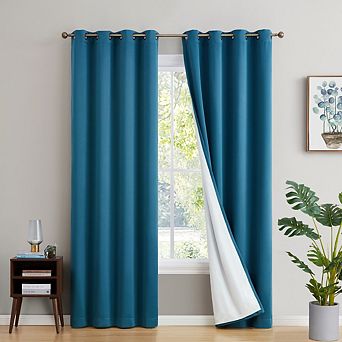 HLC.me Dakota 100% Blackout Grommet Curtain Panels - Set of 2