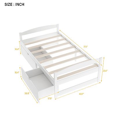 Merax Platform Bed With Two Drawers