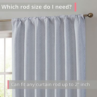 Thd Riley Moroccan 100% Complete Blackout Back Tab Rod Pocket Curtain Drapery Bed Living Room, Pair