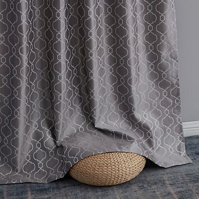 HLC.me Franklin Moroccan 100% Complete Blackout Back Tab Rod Pocket Curtain Bed Living Room, Pair