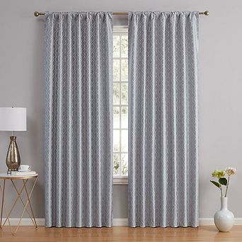 HLC.me Franklin Moroccan 100% Complete Blackout Back Tab Rod Pocket Curtain Bed Living Room, Pair