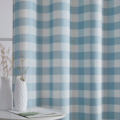 HLC.me Hilltop Buffalo Check Textured Light Filtering Grommet Lightweight Window Curtains, Set of 2