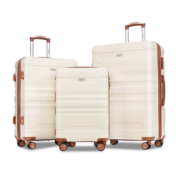 Merax 3piece Hardside Spinner Luggage Set Abs Hardshell 3pcs