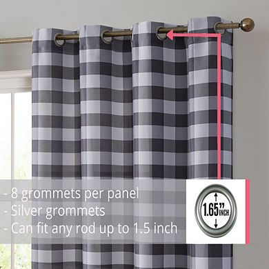 HLC.me Andersen Buffalo 100% Complete Blackout Thermal Insulated Grommet Curtain Drapes, Set of 2