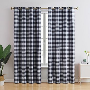 HLC.me Andersen Buffalo 100% Complete Blackout Thermal Insulated Grommet Curtain Drapes, Set of 2