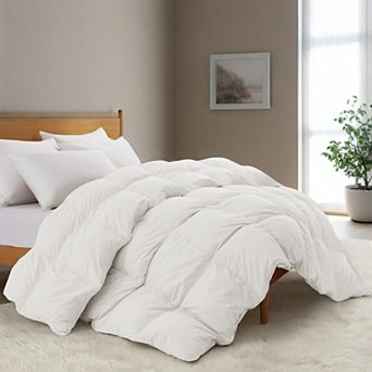 Unikome Premium White Goose Down and Feather Heavyweight Comforter with 360TC Noiceless Fabric