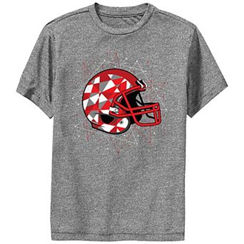 Boys Geometric Print Football Helmet Graphic Tee