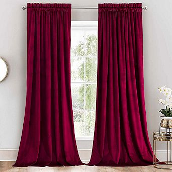 Heavyweight Velvet Curtain Rod Pocket Panels (Set of 2)