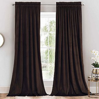 Heavyweight Velvet Curtain Rod Pocket Panels (Set of 2)