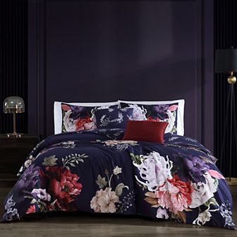 Bebejan Deep Purple Garden 100% Cotton 5 pc Reversible Comforter Set