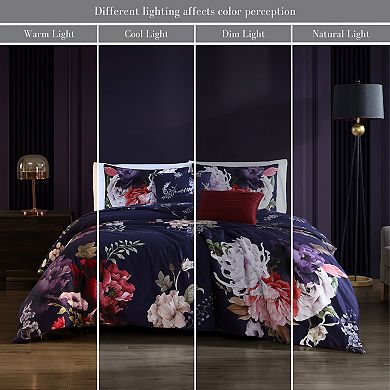 Bebejan Deep Purple Garden 100% Cotton 5-piece Reversible Comforter Set