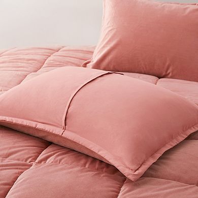 Unikome Ultimate Comfort All Season Velvet Down Alternative Comforter Set with Shams