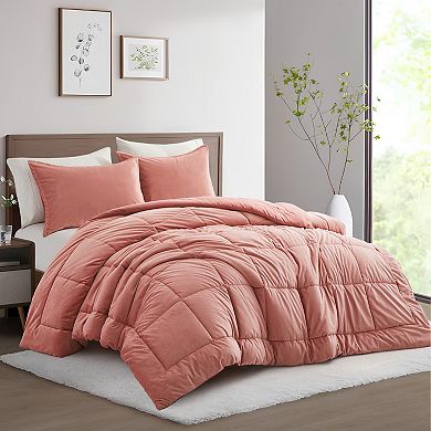 Unikome Ultimate Comfort All Season Velvet Down Alternative Comforter Set with Shams
