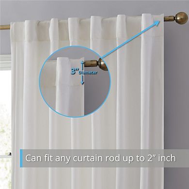 HLC.me Lopez Velvet Back Tab Rod Pocket Window Treatment Curtain Panels - Set of 2