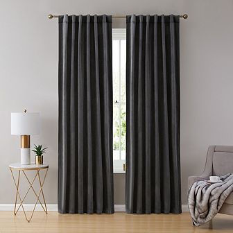 HLC.me Lopez Velvet Back Tab Rod Pocket Window Treatment Curtain Panels - Set of 2