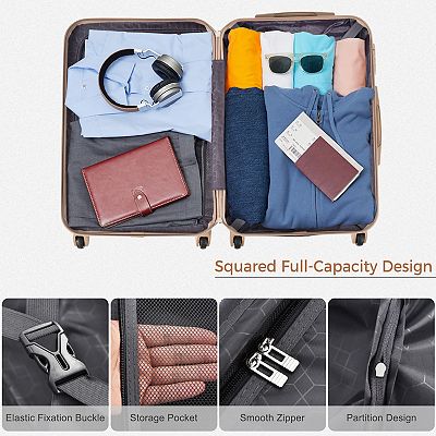 Merax Luggage Sets Expandable ABS Hardshell 3pcs Clearance Luggage