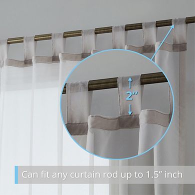 HLC.me Sheer Voile Tab Top Window Curtain Panels for Living room & Bedroom, Set of 2 panels