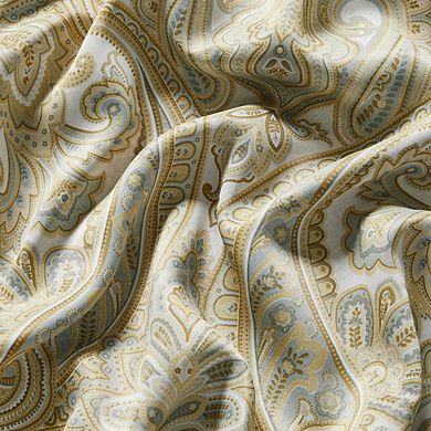 HLC.me Paris Paisley Print Damask Light Reducing Filtering Grommet Top Curtain Panels - Pair