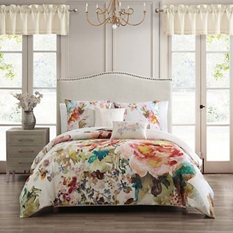 Bebejan Antique Flowers 100% Cotton 5 pc Reversible Comforter Set