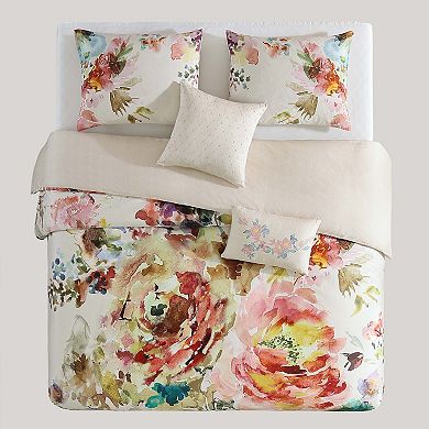 Bebejan Antique Flowers 100% Cotton 5-Piece Reversible Comforter Set