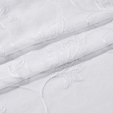 Andora Embroidered Grommet Top Sheer Panel Curtain Pair (Set of 2)