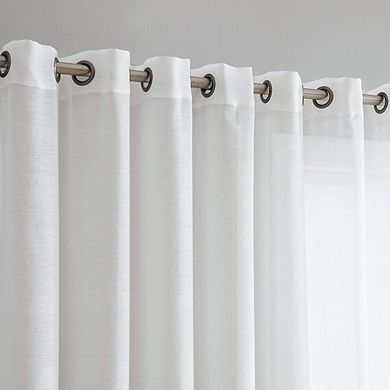 HLC.me One Panel Wide Sheer Voile Grommet Curtain Panel for Sliding Patio Doors - 100" inches wide