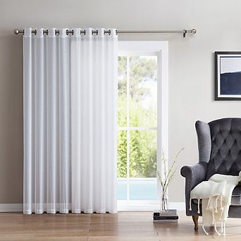 HLC.me One Panel Wide Sheer Voile Grommet Curtain Panel for Sliding Patio Doors - 100" inches wide
