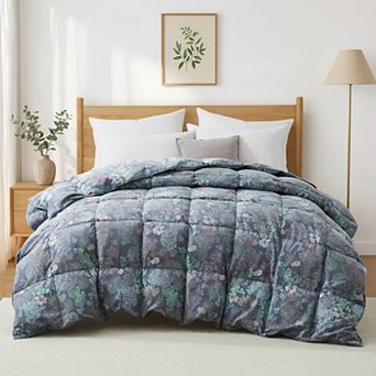 Unikome All Season Goose Feather & Down Comforter - Vintage Paisley Patterned Bedding Duvet