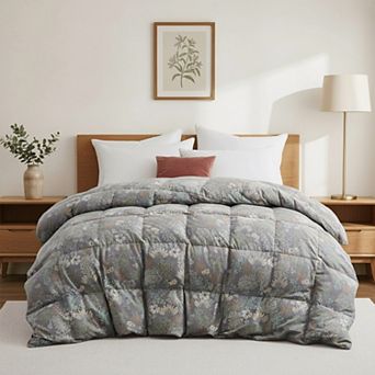 Unikome All Season Goose Feather & Down Comforter - Vintage Paisley Patterned Bedding Duvet