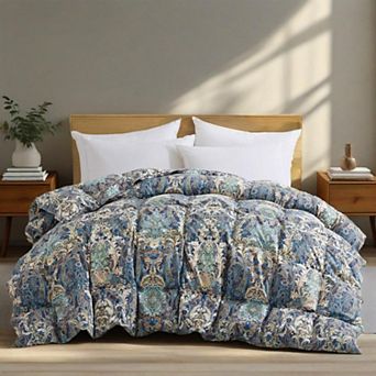 Unikome All Season Goose Feather & Down Comforter - Vintage Paisley Patterned Bedding Duvet