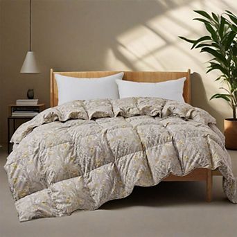Unikome All Season Goose Feather & Down Comforter - Vintage Paisley Patterned Bedding Duvet
