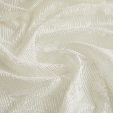 HLC.me Joyce Floral Decorative Semi Sheer Grommet Window Treatment Curtain Drapery Panels - Pair
