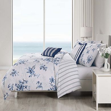 Bebejan Blue Art 100% Cotton 5-piece Reversible Comforter Set