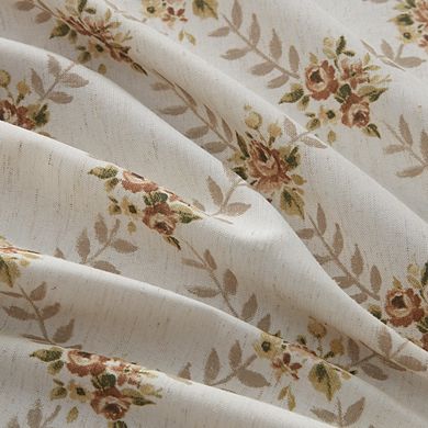 HLC.me Morgan Floral Decorative Grommet Window Treatment Curtain Drapery Panels - Pair