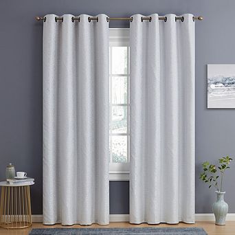 HLC.me Mia Moroccan Tile 100% Full Complete Blackout Heavy Thermal Grommet Curtain Panels, Set Of 2