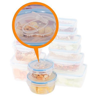 Durable Plastic Food Container Set with Snap Locking Lids