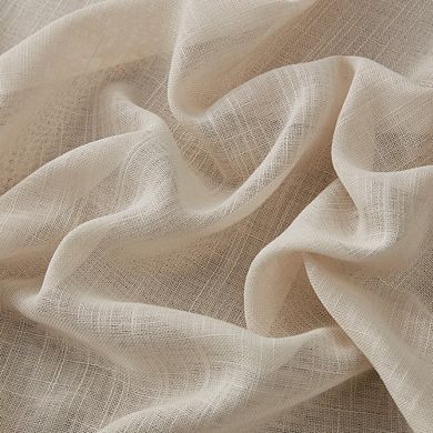 HLC.me Abbey Faux Linen Textured Semi Sheer Privacy Light Filtering Transparent Valance Grommet