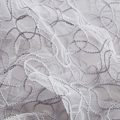 HLC.me Audrey Embroidered Sheer Voile Window Curtain Rod Pocket Valance