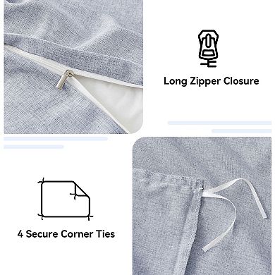 Unikome Silky Soft Cooling Bedding Set- 100% Viscose from Bamboo, With Zipper Closure & Corner Ties