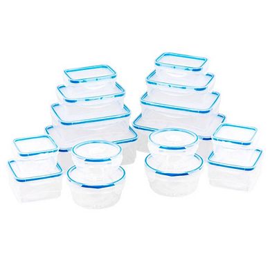 Durable Plastic Food Container Set with Snap Locking Lids