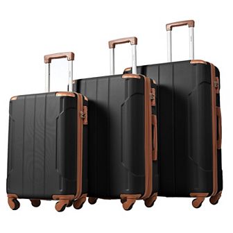 Merax Hardshell Luggage Sets 3 pc Spinner Suitcase with TSA Lock