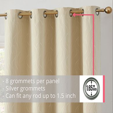 THD Spring 100% Blackout Thermal Energy Efficient Window Curtain Grommet Panels Living Room Bedroom - Set of 2