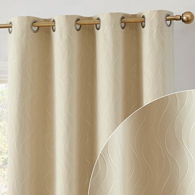 THD Spring 100% Blackout Thermal Energy Efficient Window Curtain Grommet Panels Living Room Bedroom - Set of 2